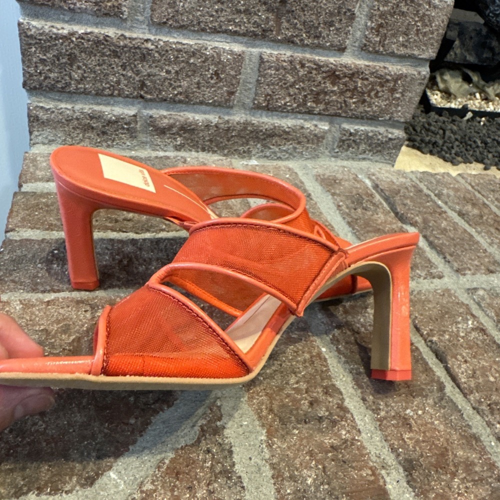 Dolce Vita Womens Sandals Orange Mesh Open-Toe Slide Square Toe Size‎ 6.5 #225 - Picture 6 of 16